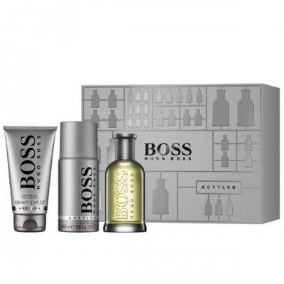 Set Eau De Toilette Hugo Boss Bottled 100 ml + deodorant 150 ml+ xhel dushi 100 ml