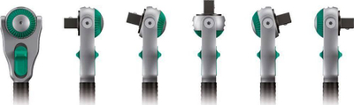 Çelës racete Wera 8000 B Zyklop Speed, 3/8\" 10 mm, me dorezë qefi, i zi me jeshile