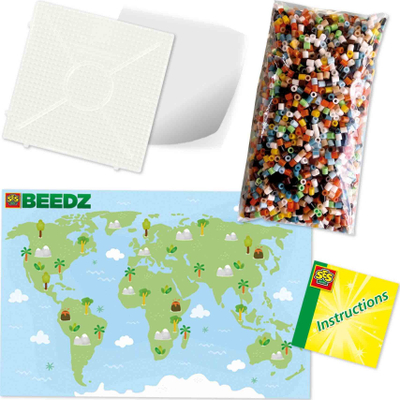 Set kreativ me rruaza SES Creative BEEDZ Bota e Kafshëve, 3500 rruaza, për kalamaj 5+, shumëngjyrësh
