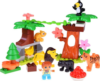 Set blloqesh ndërtimi Builder Jungle, 41 copa, plastike, shumëngjyrëshe