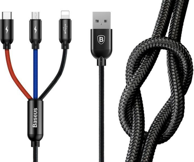 Kabllo USB 3n1 Baseus USB 3.5A , e zezë