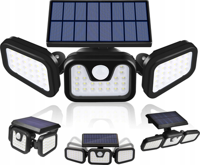 Lampë diellore rrugore LED, 100W, IP65 6000K, e zezë