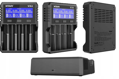 Karikues baterish Xtar VX4, 4 vende, 20W PD, i zi