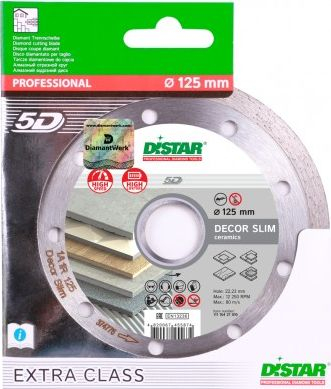 Disk diamanti Distar Decor Slim, për qeramikë dhe gres, 125mm