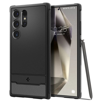 Kuti telefoni Spigen Rugged Armor për Samsung Galaxy S24 Ultra, mbrojtëse, e zezë matte