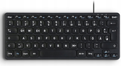 Tastierë Perixx PERIBOARD-416 EN, mini me kabllo, 4 porta USB, e zezë