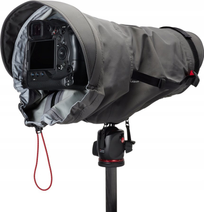 Mbulesë shiu për kamerë Manfrotto Pro Light Teleshield, për objektiv telefoto deri 600mm, e zezë