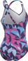 Rrobabanjo njëpjesëshe Recycled Pool Swimsuit, kupa me jastekë të heqshëm, rripa të kryqëzuar, shumëngjyrëshe
