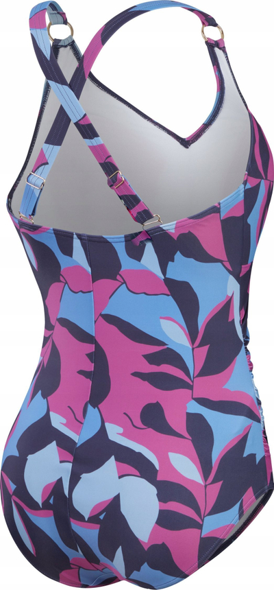 Rrobabanjo njëpjesëshe Recycled Pool Swimsuit, kupa me jastekë të heqshëm, rripa të kryqëzuar, shumëngjyrëshe