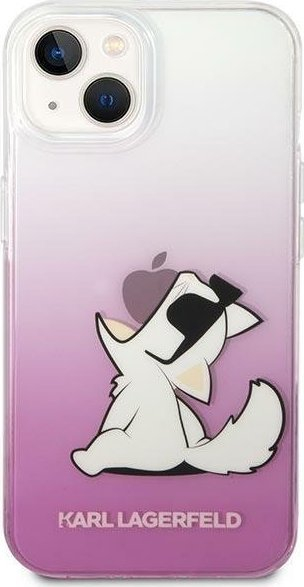 Kapak telefoni Karl Lagerfeld KLHCP14MCFNRCPI, për iPhone 14 Plus, hardcase TPU, rozë transparente