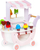 Karrocë lodër druri ECOTOYS Wooden Ice Cream Shop Cart, edukative, për kalamaj 3+, shumëngjyrëshe