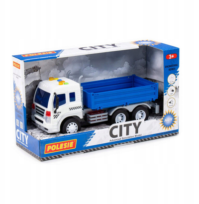 Kamion lodër Polesie CITY Truck 91666, dritë dhe tinguj, anësore që hapet, shumëngjyrëshe