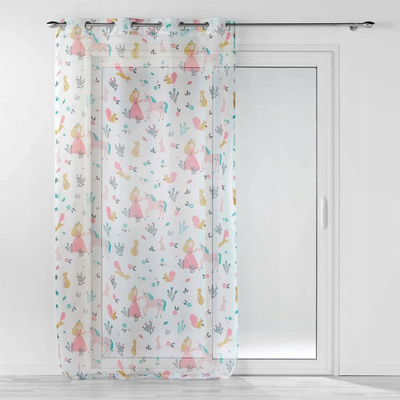 Perde për kalamaj Douceur d'intérieur Princess Licorne, 140x240 cm, poliestër, shumëngjyrëshe