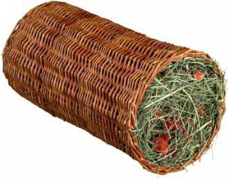 Tunel prej thupre për lepuj Trixie Willow, 20 x 38 cm, me bar dhe karotë, natyral