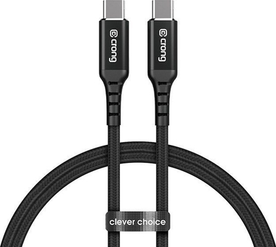 Kabllo USB Crong Armor Link, USB C në USB C, 2 m, 100W, e zezë