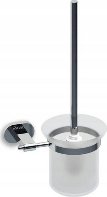 Furçë WC Ravak Chrome CR410.00, murale, gotë qelqi mat, krom