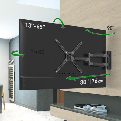 Kllapë murale për TV Barkan, 13" 65", krah 76cm, deri 36kg, e zezë