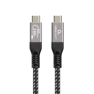 Kabllo USB Gembird CCBP USB4 CMCM240 0.5m, USB C në USB C, 240W, e zezë gri