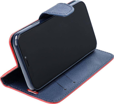 Këllëf portofol Fancy për Samsung S22 Plus, me magnet, funksion qëndrimi, i kuq navy blue