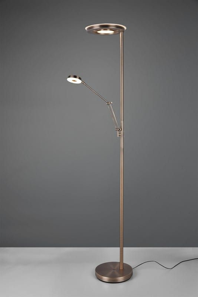 Lampë dysheme Trio Lighting Barrie, LED, me llambë për lexim, bronz antik