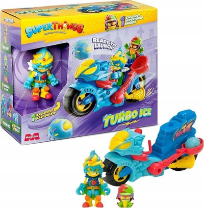 Set lodrash SuperThings Turbo Ice, motor me katapultë, figura aksion, shumëngjyrësh