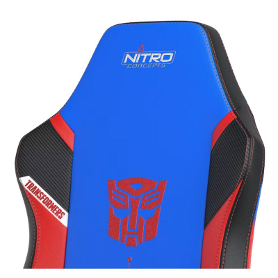 Гејминг столица Nitro Concepts X1000 Optimus Prime, потпирач 125°, 3D потпирачи за раце, сина црвена црна