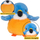 Lodër plushi zog, 12cm, blu portokalli