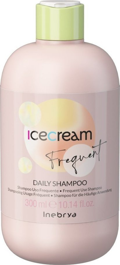 Shampo flokësh Inebrya Ice Cream Frequent, për përdorim përditë, 300 ml