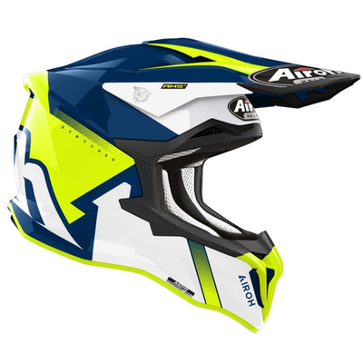 Helmetë offroad Airoh Strycker Blazer, madhësia 2XL, e verdhë