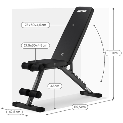 Stol fitnesi Zipro Stride, i zi