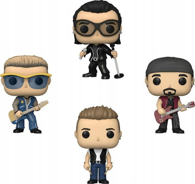 Figura koleksionuese Funko Pop U2 Zoo TV, set me 4 copa, vinil, shumëngjyrëshe