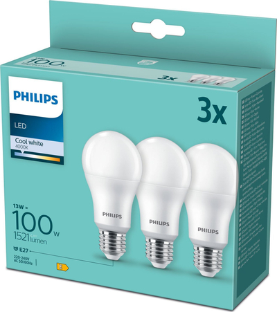 Set llamba LED Philips A67, E27, 13W 1521 lm, 4000K dritë neutrale, mat