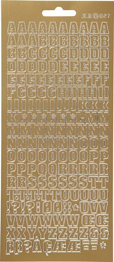 Stikera dekorative Focus Gold Letters Design 3, shkronja me ngjyrë ari