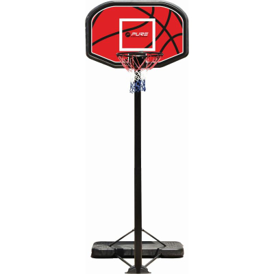 Kosh basketbolli Pure2Improve, i lëvizshëm, lartësi 1.90-3.40 m, i zi me të kuqe