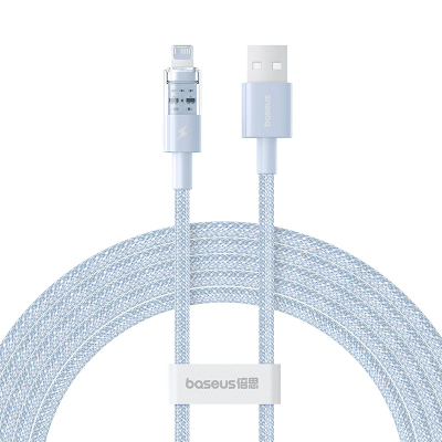 Kabllo karikimi Baseus Gem, USB A në Lightning, 2.4A, 2m, blu