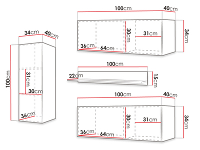 Set mobilie WALDI RIFLO SLIM 3
