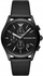 Set orë dhe byzylyk Emporio Armani AR80060, kronograf 42mm, lëkurë, i zi