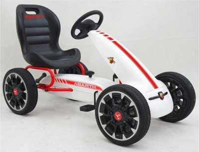 Gokart me pedale Abarth, për kalamaj, deri 30 kg, i bardhë