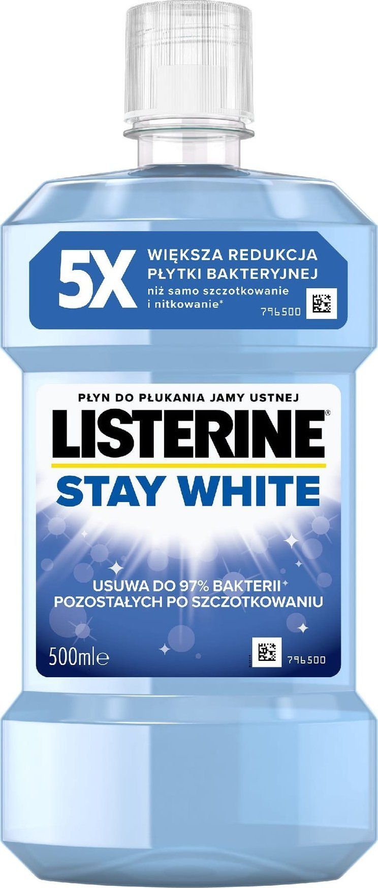 Ujë goje Listerine Stay White, 500ml, për zbardhje dhëmbësh