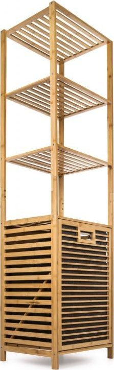 Kosh rrobash G21 Laundry Basket, 30L, me 4 rafte, bambu natyrale