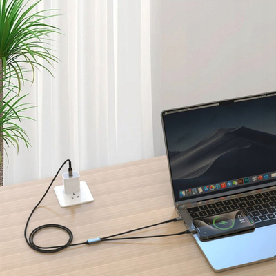 Kabllo karikimi Swissten 2in1 USB C Lightning, 100W, 1.5m, USB 3.2 Gen 1, e zezë