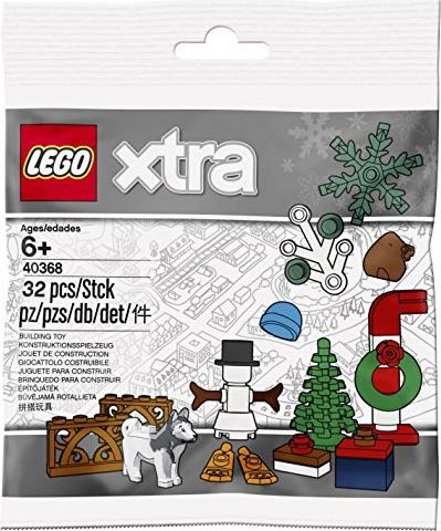 Set lodrash LEGO Xtra 40368, gjëra për Krishtlindje, 32 copë, shumëngjyrësh