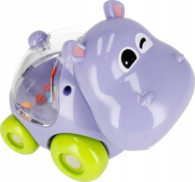 Lodër karrocë me rrotulla BamBam Hippo Rattle, për bebe 6+, vërtitet dhe tingëllon, lejla