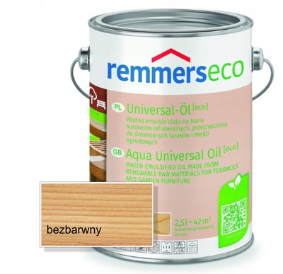 Масло за дрво Remmers Eco Aqua Universal Oil, 2.5L, за тераси и градинарска мебел, проѕирно