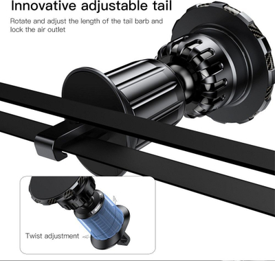 Mbajtëse magnetike për makinë Forcell F-grip MagElite, për grilë ajri, rrotullim 360°, e zezë