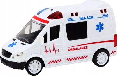 Lodër ambulancë me telekomandë Leantoys, me drita edhe tinguj, e bardhë