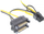 Kabllo adaptor InLine SATA në PCIe 6 pin, 0.15m, e verdhë