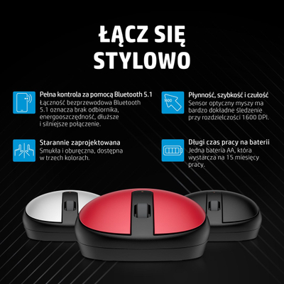 Maus HP 240, Bluetooth, i kuq