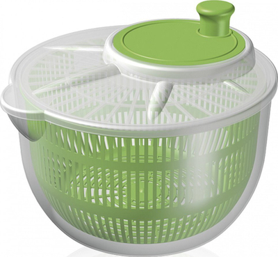 Tharëse sallate plastike, 2.5L, me dorezë rrotulluese, e gjelbër