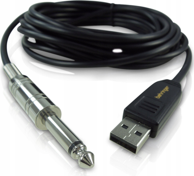 Kabllo ndërfaqe kitare Behringer Guitar 2 USB, 6.3mm në USB, për PC dhe Mac, e zezë